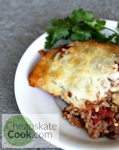 Cheesy Lentil Pie (or Casserole?) from CheapskateCook.com