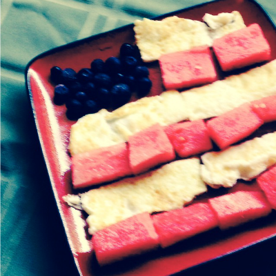 Simple, Healthy, Patriotic Breakfast - for the Fourth of July (or Independence Day), Memorial Day, and Flag Day. Paleo, gluten-free, grain-free, and dairy-free. From CheapskateCook.com