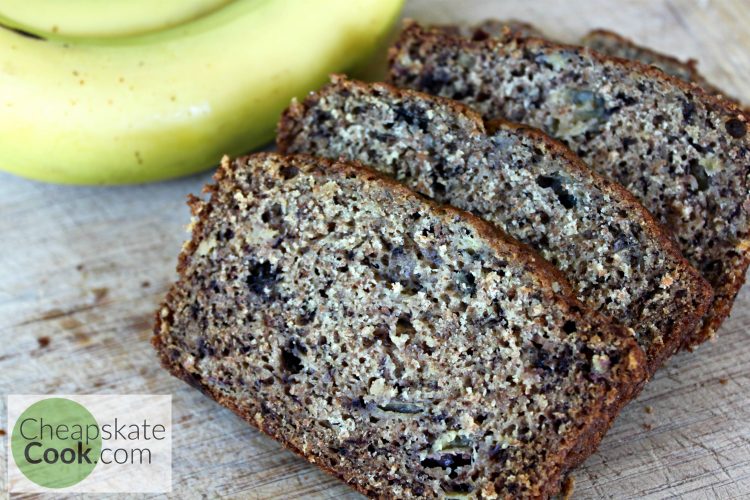 Healthier, 1-Bowl Banana Bread - My great-grandmother's recipe. The easiest, moistest, least crumbly banana bread I've ever tasted, and the only one I make. From CheapskateCook.com