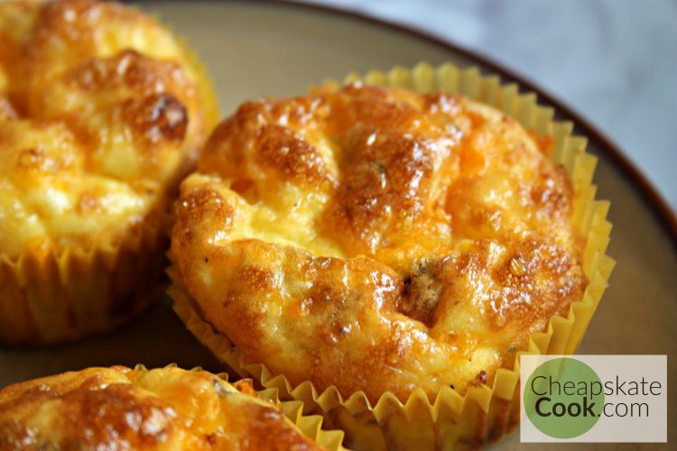 5-Minute Egg & Cheese Muffins - These easy, frugal "muffins" are protein-packed, gluten-free, Make-Ahead and Freezer-Friendly. Also - very DELICIOUS.
