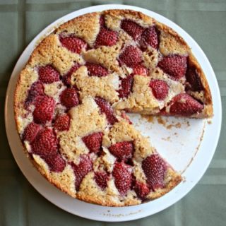 Strawberry Cake - healthy enough for breakfast, sweet enough for dessert! from CheapskateCook.com