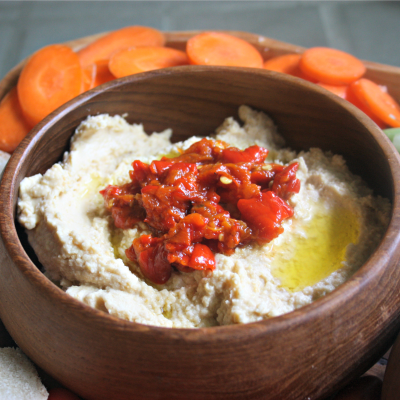 How to Make the Most Frugal Hummus - creamy, delicious hummus you can make without tahini or chickpeas! From CheapskateCook.com