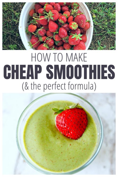 How to Make Cheap Smoothies - Frugal hacks to help you get the most bang for your buck out of your healthy green smoothies. From CheapskateCook.com #healthyliving #greensmoothie #savemoney #budget #realfood