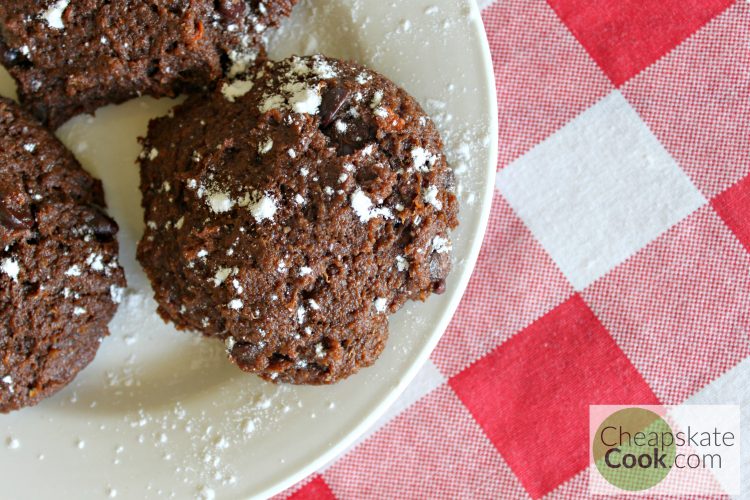 Easy Chocolate Muffins made from leftover juicing pulp. I also included a carrot cake version and drop biscuit method for easier cleanup! Dairy-free, egg-free, and vegan options. From CheapskateCook.com