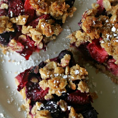 Simple, frugal breakfast bars loaded with real food and berries. Also included: gluten-free, dairy-free, and no-added-sugar variations. From CheapskateCook.com