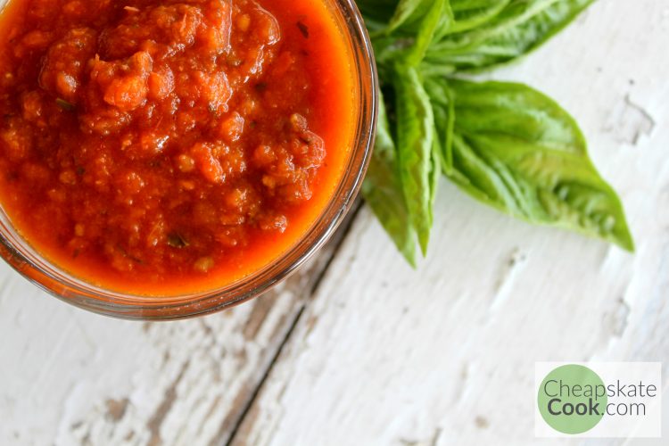Easy, Frugal Slow Cooker Marinara Sauce - You can use this with fresh or canned tomatoes, fresh or dried onion, etc. Use what you have; use what you like. From CheapskateCook.com