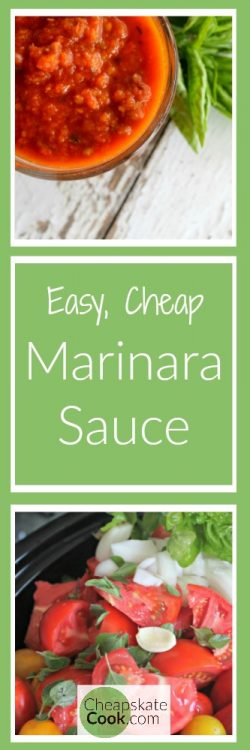 Easy, Frugal Slow Cooker Marinara Sauce - You can use this with fresh or canned tomatoes, fresh or dried onion, etc. Use what you have; use what you like. From CheapskateCook.com