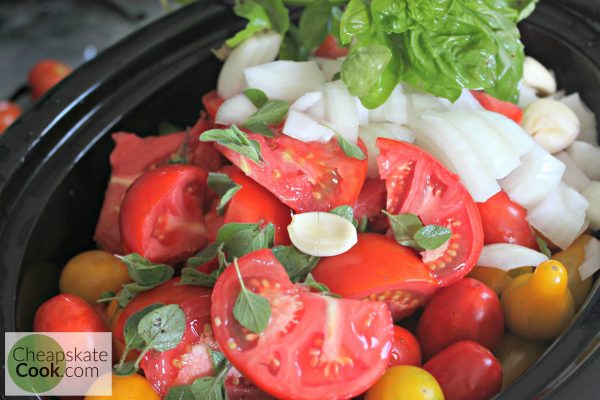 Homemade marinara in the slow cooker - fun dish to serve to guests!