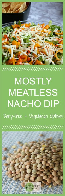 Cheesy, frugal, delicious Nacho Dip made with real food and only 50 cents per serving. Dairy-free, Vegetarian, and Vegan versions too! From CheapskateCook.com
