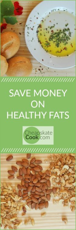 How to save money on quality, healthy fats for cooking - butter, oil, nuts, avocados. Plus what I stock in my frugal kitchen and why. How to Build Your Frugal Kitchen with Real Food. Frugal tips from CheapskateCook.com