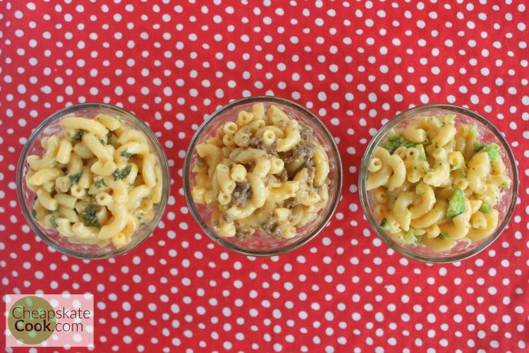 4 Easy ways to the load the perfect, inexpensive comfort food with vegetables or protein. Because for some reason we keep trying to improve upon perfection. Macaroni & Cheese made the easy and cheap way, with real food.