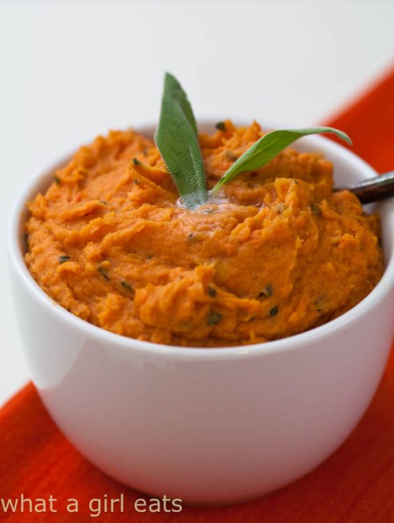 Frugal Holiday Dish - Browned Butter Mashed Sweet Potatoes with Sage