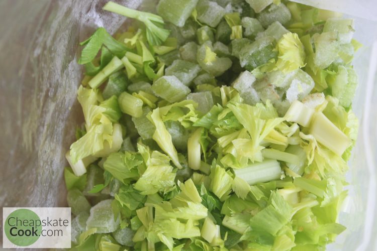 Frozen chopped celery