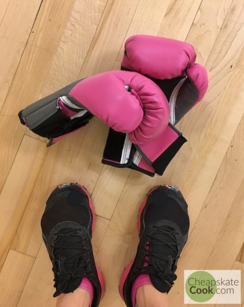 boxing gloves and sneakers
