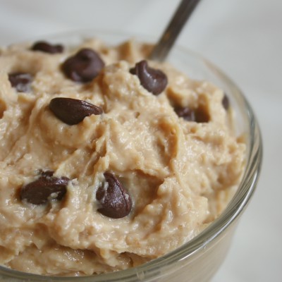 Healthy Chocolate Chip Peanut Butter Hummus - High in protein, fiber, and flavor, this dip features whole, simple ingredients and real food. It’s gluten-­free, grain-­free, dairy-­free, vegan, naturally-sweetened, and sun butter makes it nut-­free. Oh, and it takes about 5 minutes to toss into the food processor and blend. From CheapskateCook.com