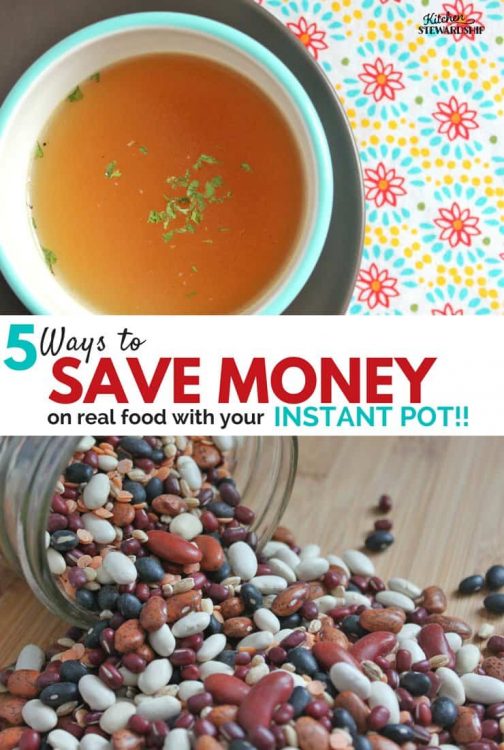 5 Ways to save on real food with the Instant Pot. These hacks save me time, energy, and help my family eat better and more frugally than ever. 
