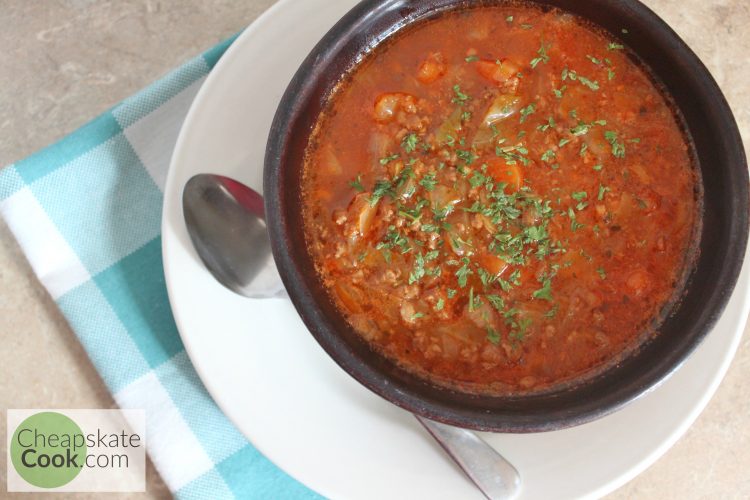 Hamburger Soup in a bowl