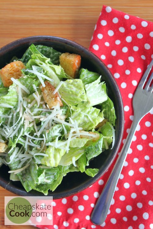 Caesar salad in a bowl