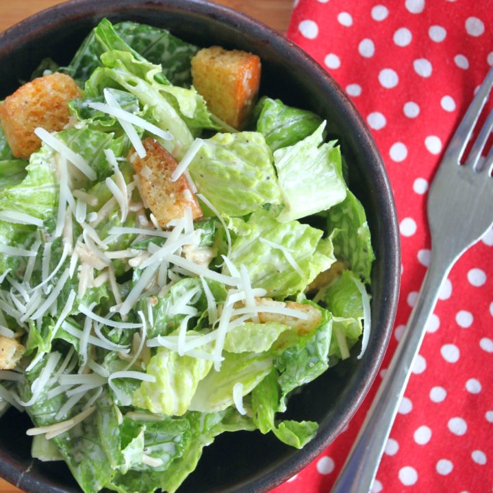 Caesar salad in a bowl