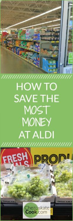 How to Save the MOST Money at Aldi - Aldi is a unique frugal shopping experience. The company focuses on providing quality products at rock-bottom prices. For the past 10 years, this grocery store chain fed my family extremely well and saved us 30%-50%*on whole, real food. Here's how we save so much by shopping there. From CheapskateCook.com.