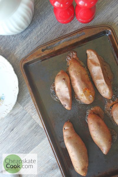 Baked sweet potato ready to eat