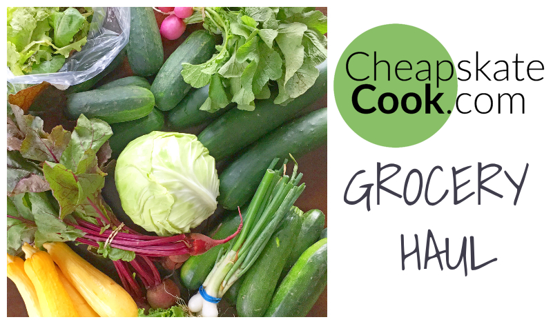 Our $73.57 frugal, real food grocery haul for a family of 5. This week, we shopped at Aldi, Kroger, and the local farmer's market! Goals: mostly organic, local, non-GMO on a tight budget! From Cheapskate Cook