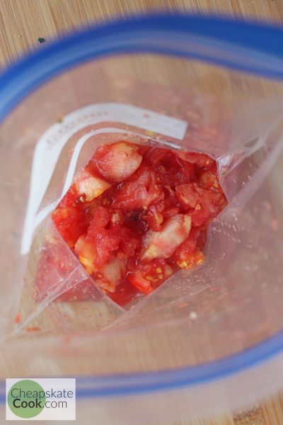 freeze the tomatoes innards!