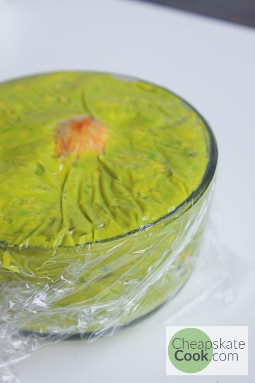Press plastic wrap against the surface and smooth out any air bubbles 