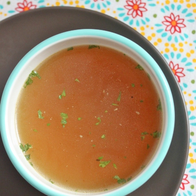 bone broth in a bowl