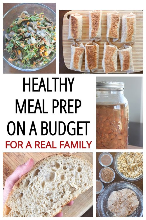 healthy meal prep on a budget pin graphic