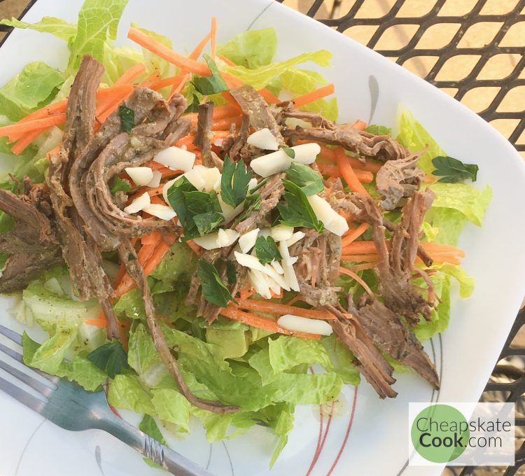 salad with leftover beef