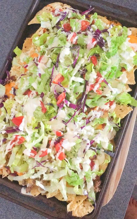 Epic Loaded Nachos (a way to use leftovers and reduce food waste!)