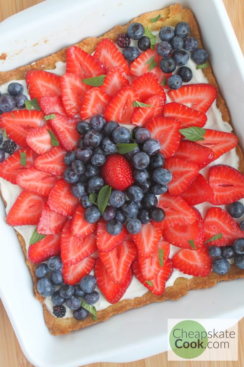 fruit pizza with berries