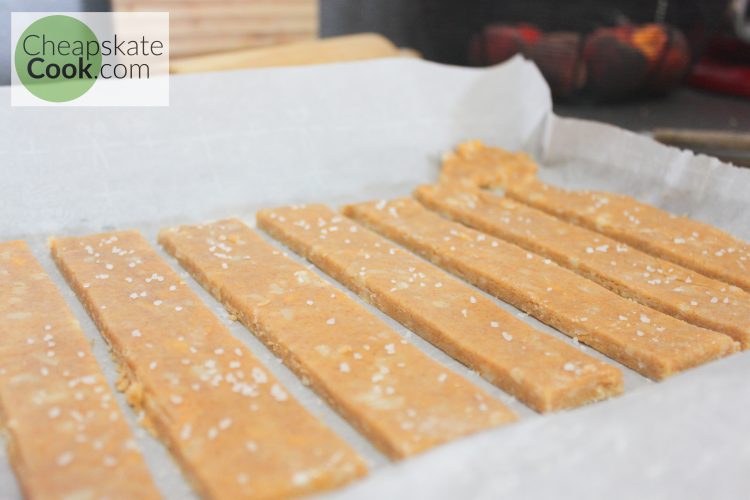 cheese crackers ready to bake