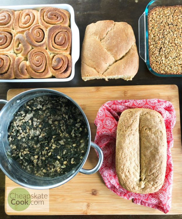 budget-friendly baking day meal prep flat lay 1