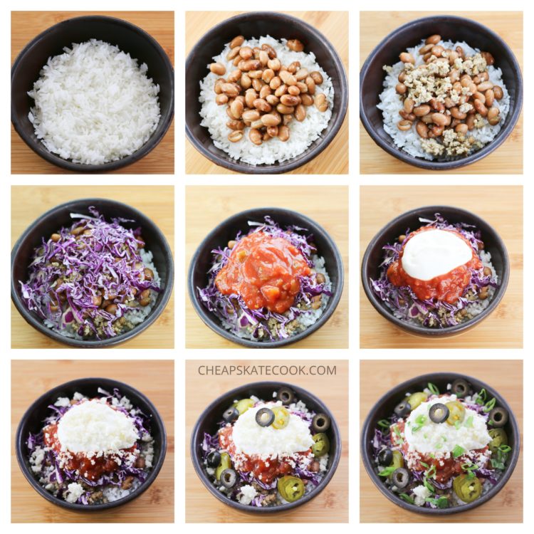 burrito bowls collage