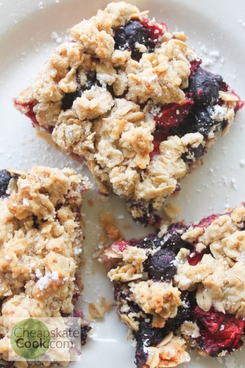 fruit and oat bars overhead