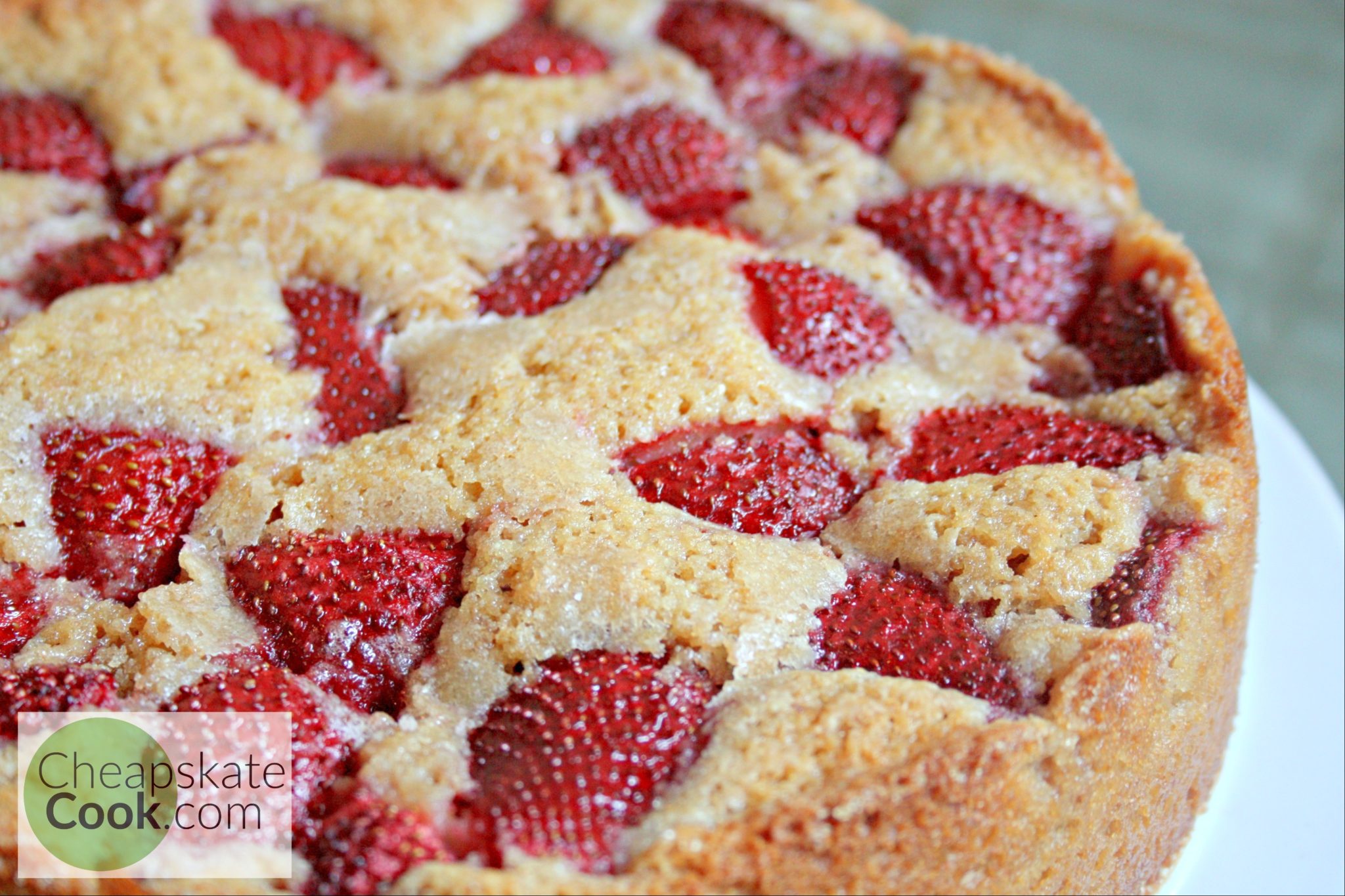 Simple Strawberry Breakfast Cake • Cheapskate Cook