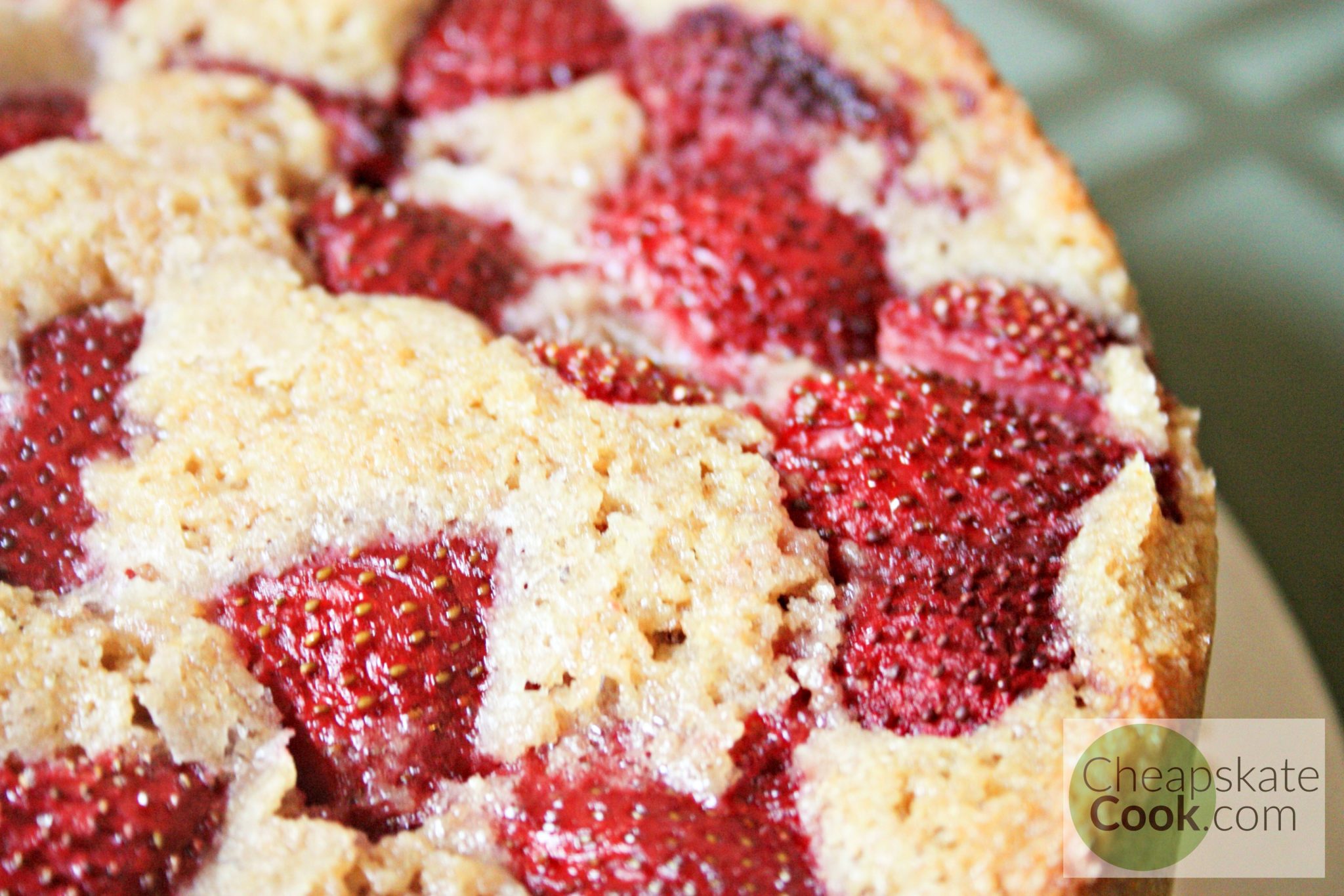 Simple Strawberry Breakfast Cake • Cheapskate Cook
