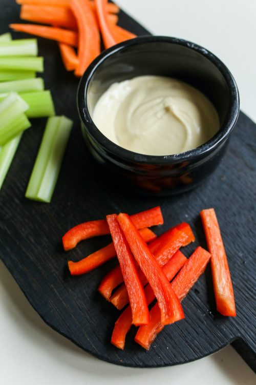 veggie sticks and dip