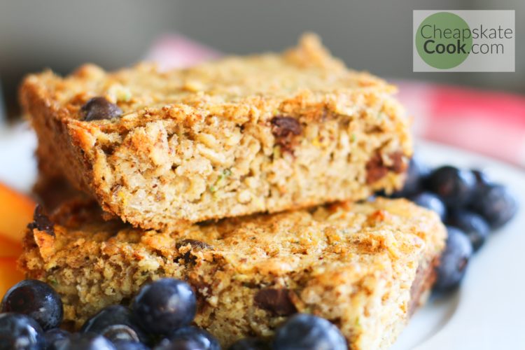 Zucchini bread baked oatmeal with blueberries
