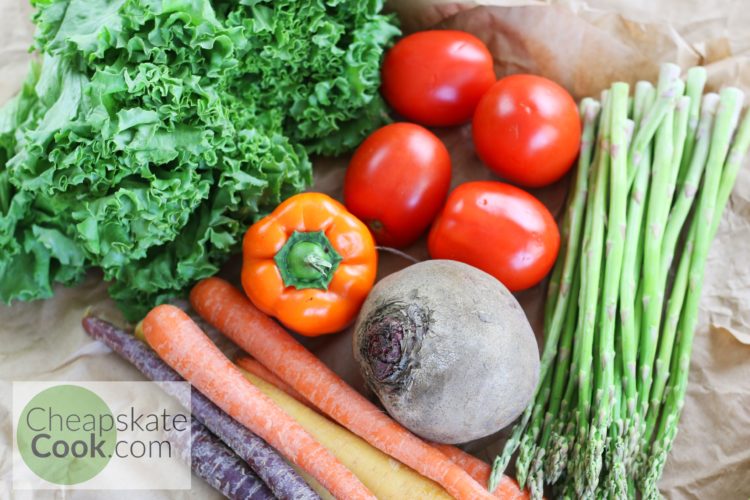 fruits and veggies in a pile - example of healthy foods