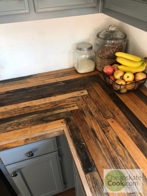 wooden countertops in the farmhouse