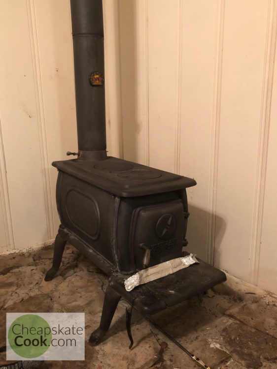 old wood stove in our farmhouse