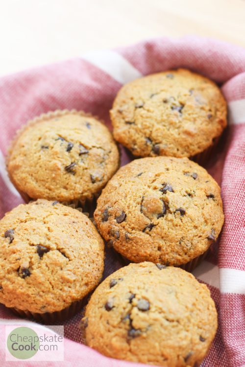 chocolate chip whole wheat muffins