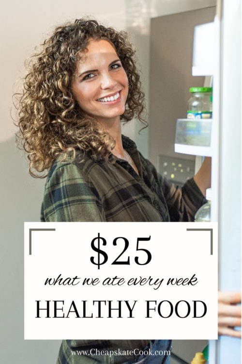 $25 a Week Meal Plan with woman opening refrigerator