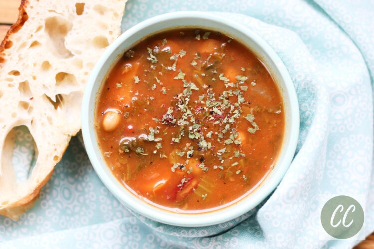 vegetable soup with bread