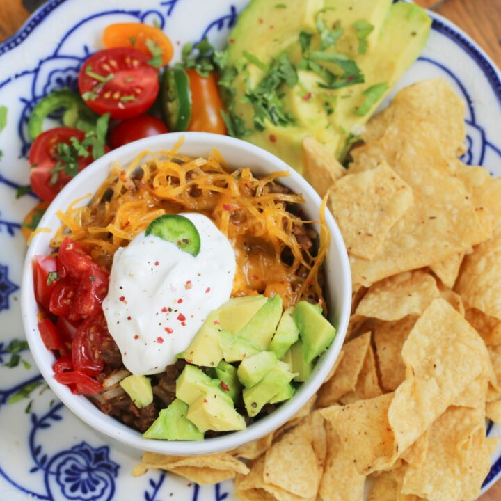 lentils and rice burrito bowl